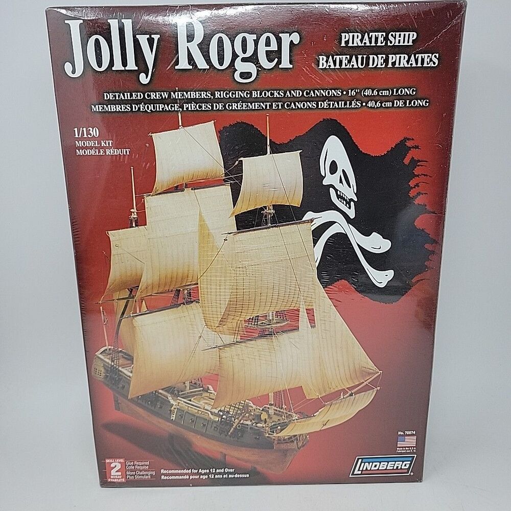 Lindberg Jolly Roger Pirate Ship Plastic Model Kit 16" 1/130 Scale No.70874